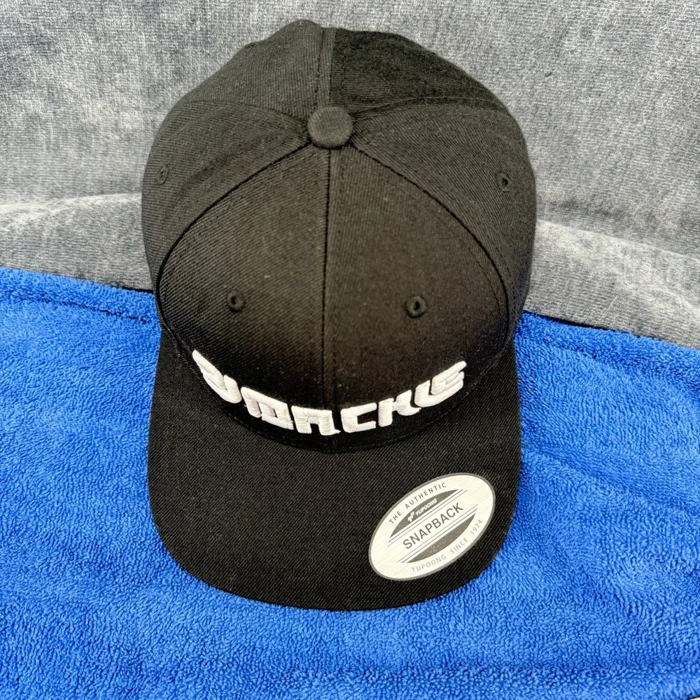 DJ Mackie Hat Black White Embroidered Logo Yupoong Classics Snapback Cap